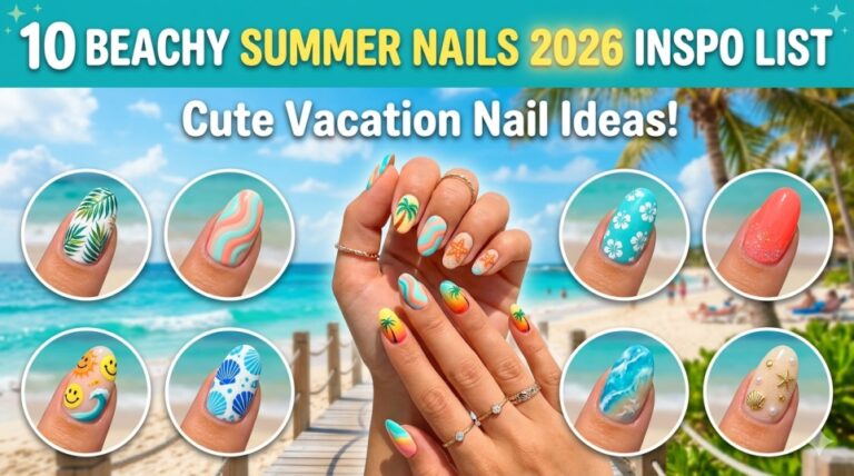 10 Beachy Summer Nails 2026 Inspo List: Cute Vacation Nail Ideas